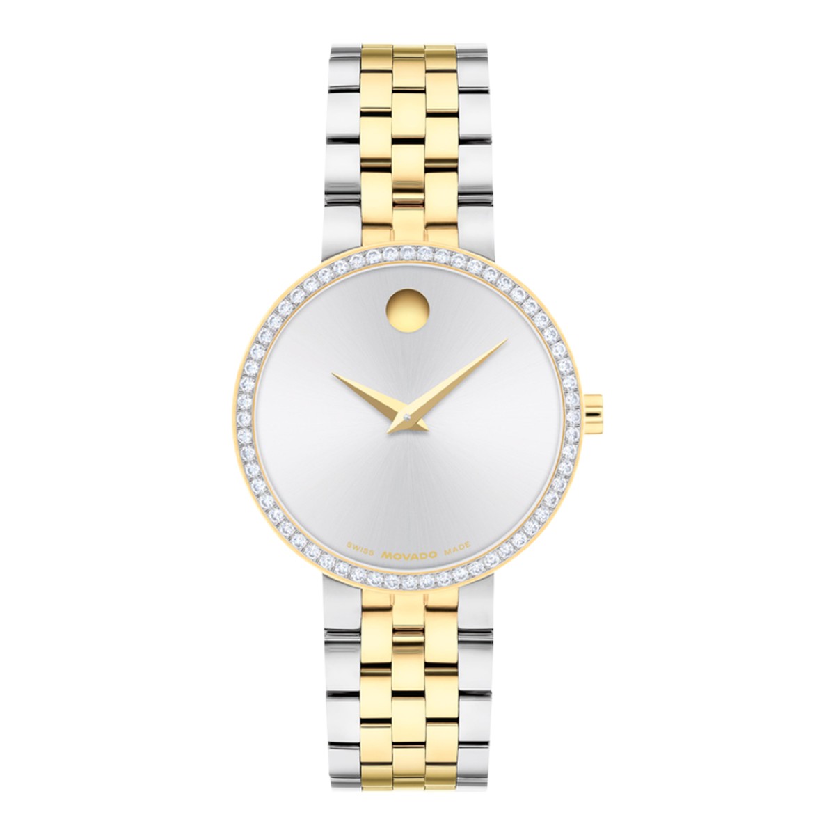Movado Museum Classic 29.5mm Women's Watch, Silver White and Diamond Dial