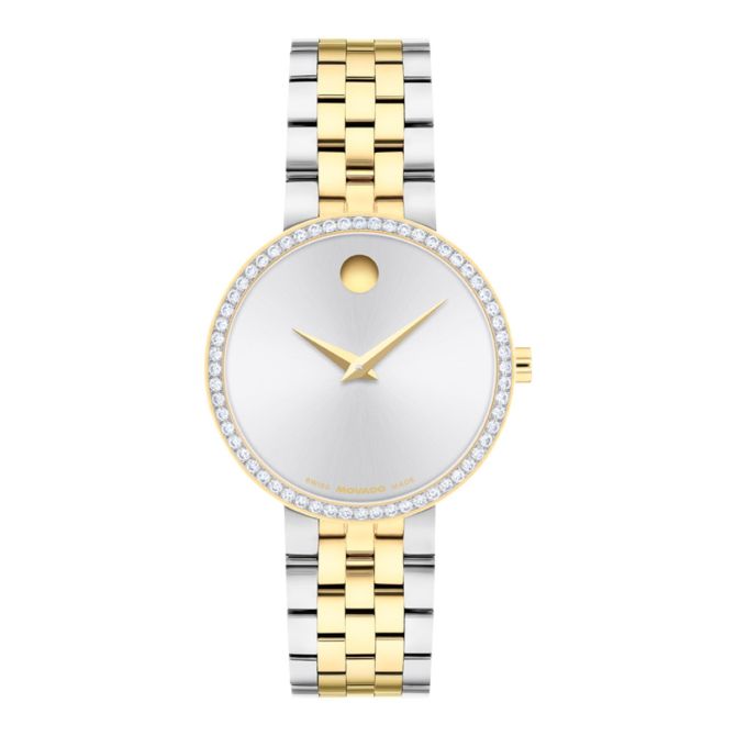 Movado Museum Classic 29.5mm Women's Watch, Silver White and Diamond Dial