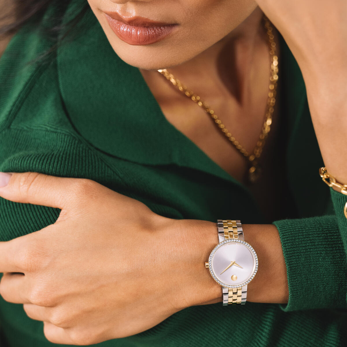 Movado Museum Classic 29.5mm Women's Watch, Silver White and Diamond Dial