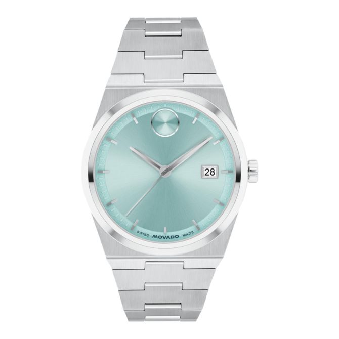 Movado BOLD Quest 35mm Women's Watch, Seafoam Blue Dial