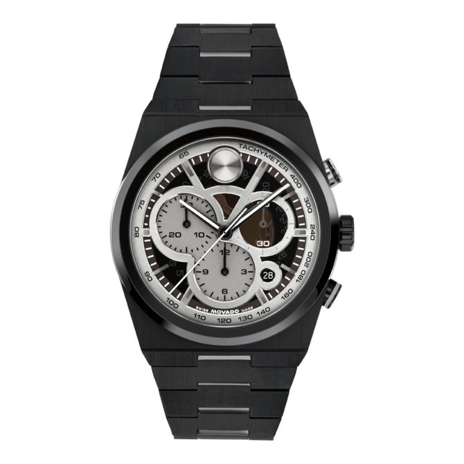 Movado BOLD Quest Chronograph 40mm Men's Watch, Black Skeleton Dial