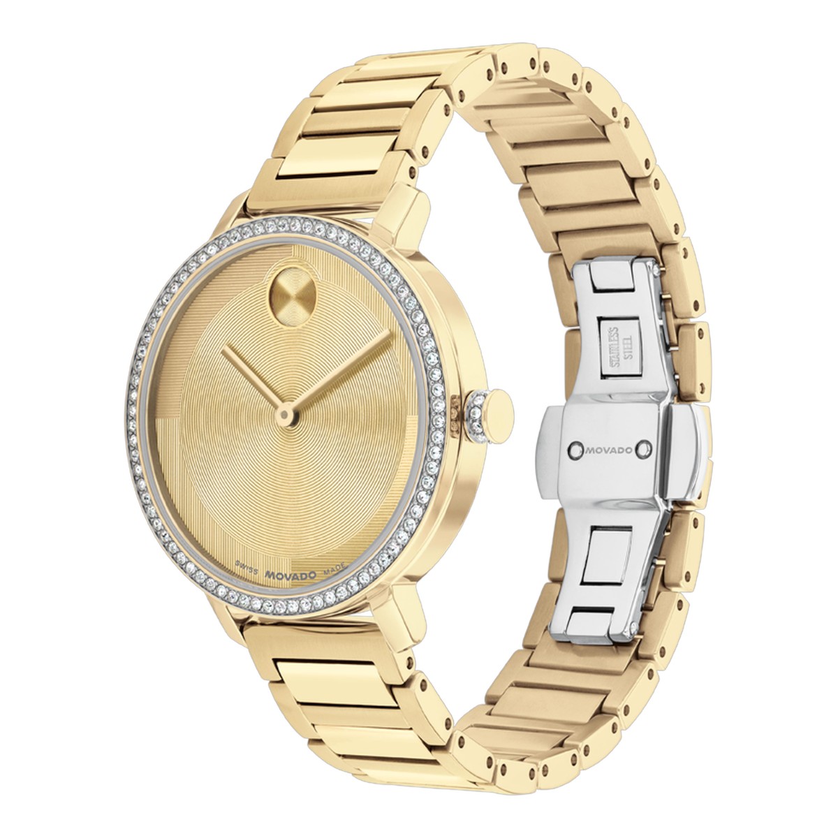 Movado Bold Evolution 2.0 34mm Women's Watch, Yellow Gold Plated Dial
