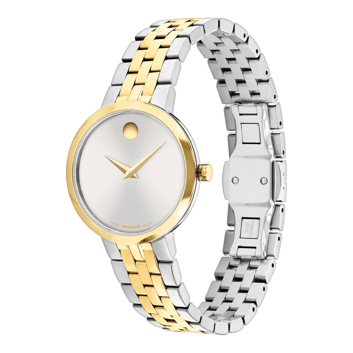Movado Classic 29.5mm Women's Watch, Silver White Sunray Dial