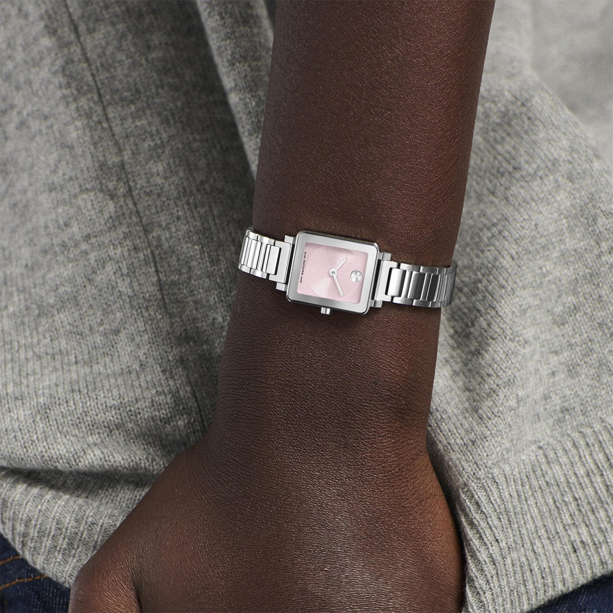 Movado BOLD Evolution 2.0 Mini 20mm x 23mm Women's Watch, Light Pink Dial