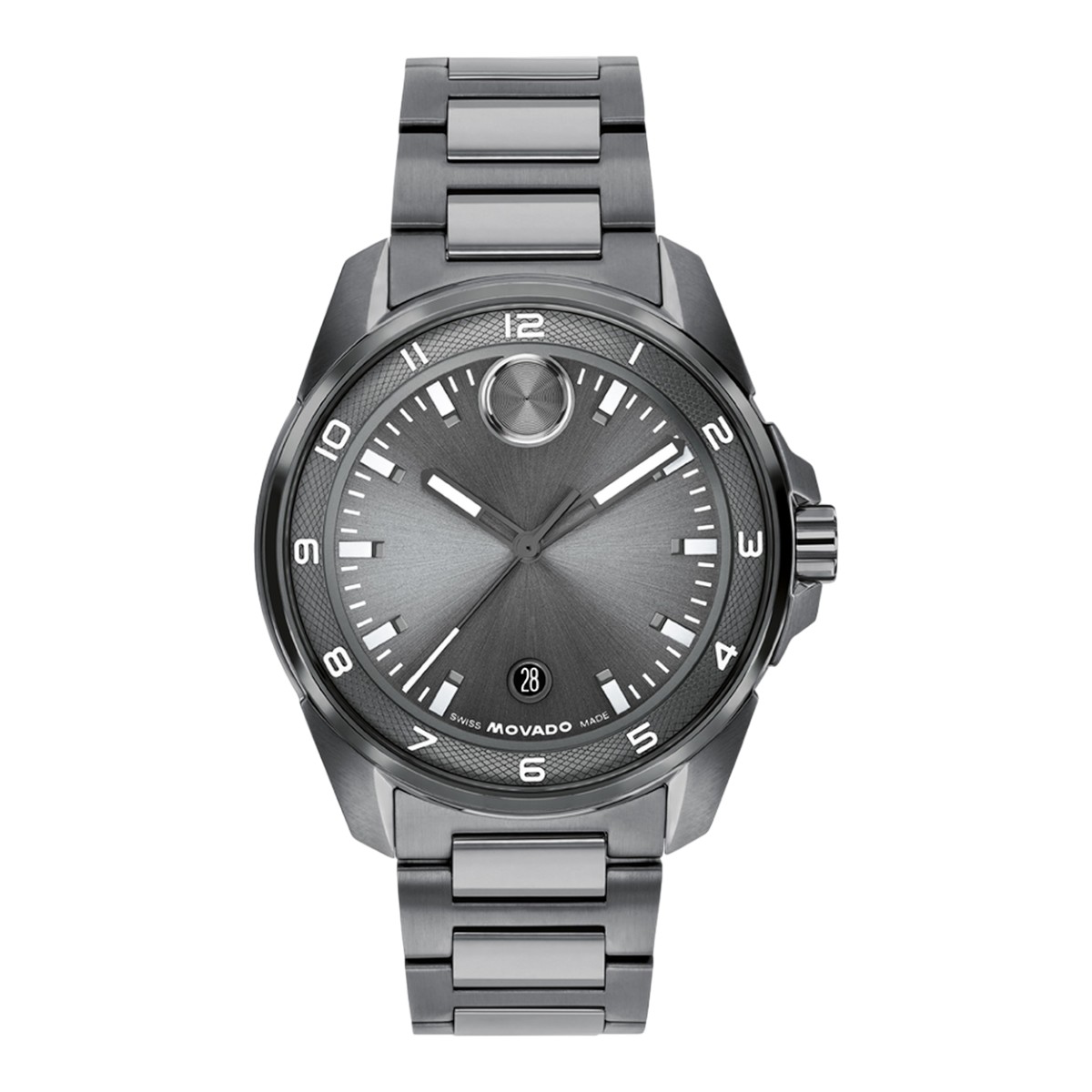 Movado BOLD Verso S 42mm Men's Watch, Grey Sunray Dial