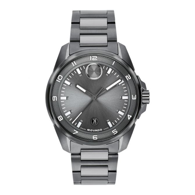Movado BOLD Verso S 42mm Men's Watch, Grey Sunray Dial