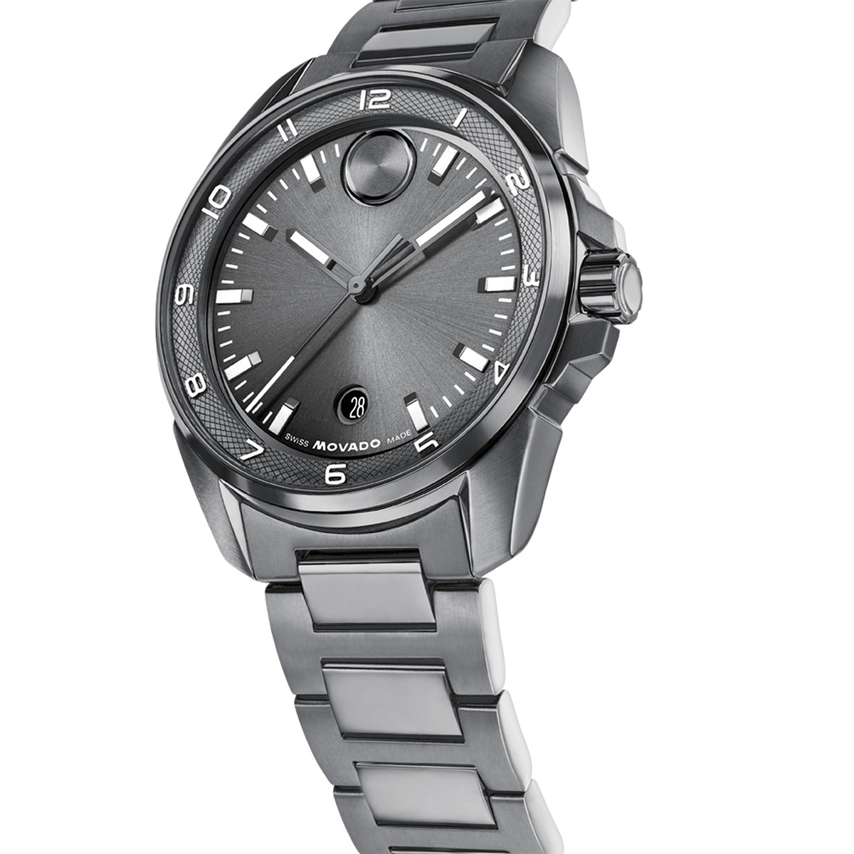 Movado BOLD Verso S 42mm Men's Watch, Grey Sunray Dial