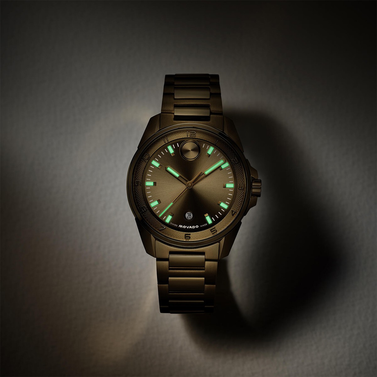 Movado BOLD Verso S 42mm Men's Watch, Grey Sunray Dial