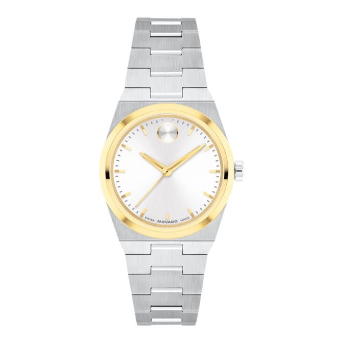 Movado BOLD Quest Mini 28mm Women's Watch, Silver Dial