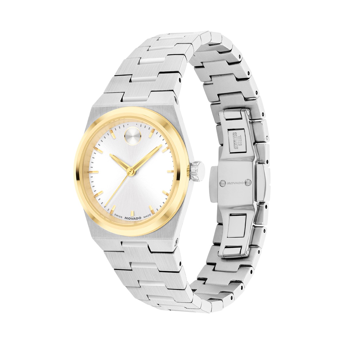 Movado BOLD Quest Mini 28mm Women's Watch, Silver Dial