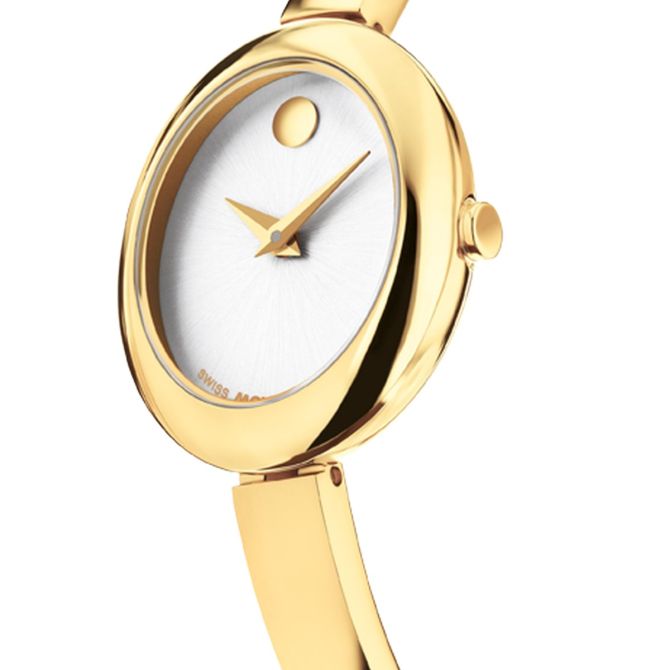 Movado Museum Bangle 21.5mm x 25.5mm Women's Watch, Silver White