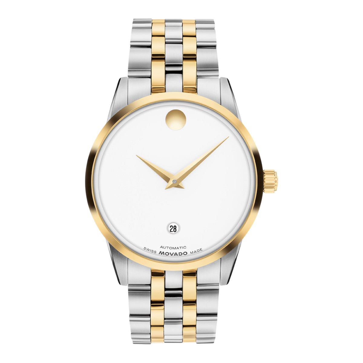 Movado Museum Classic 40mm Men's Watch, Matte Powder White Dial