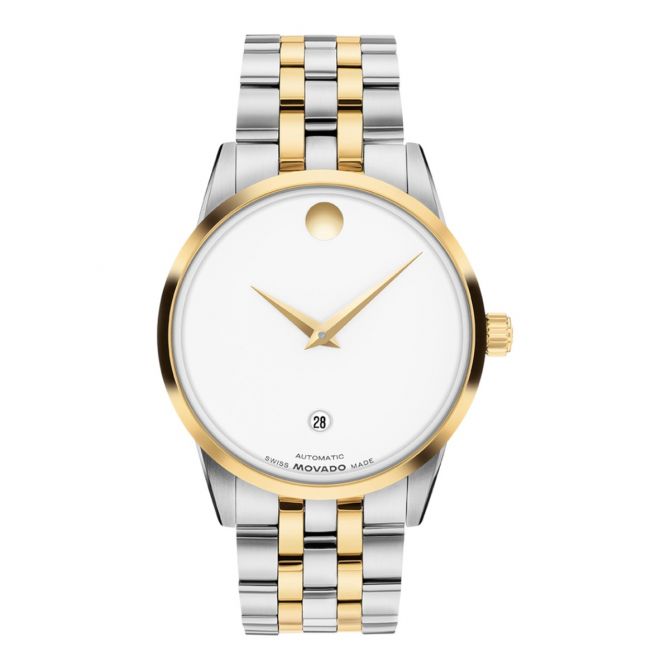Movado Museum Classic 40mm Men's Watch, Matte Powder White Dial