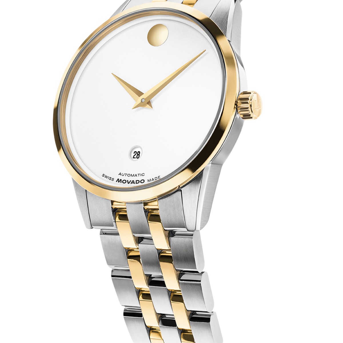 Movado Museum Classic 40mm Men's Watch, Matte Powder White Dial