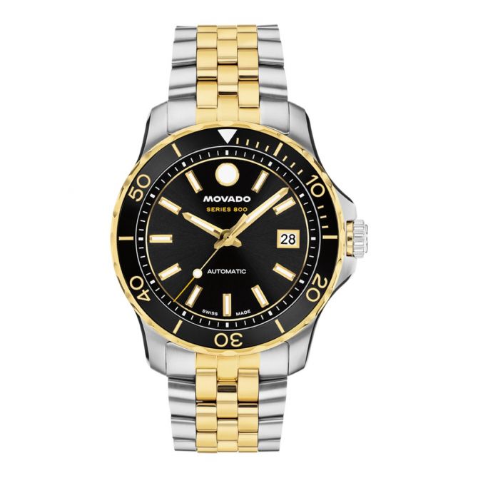 Movado Series 800 40mm Men's Watch, Black Sunray Dial