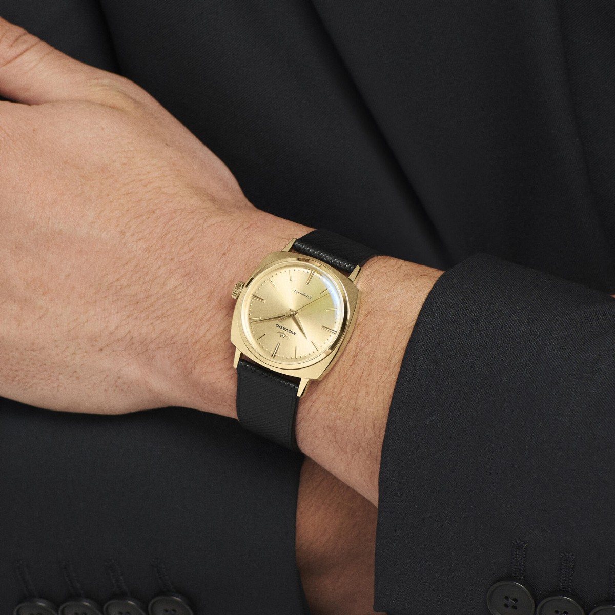 Movado Heritage Kingmatic 35mm Men's Watch, Champagne Dial