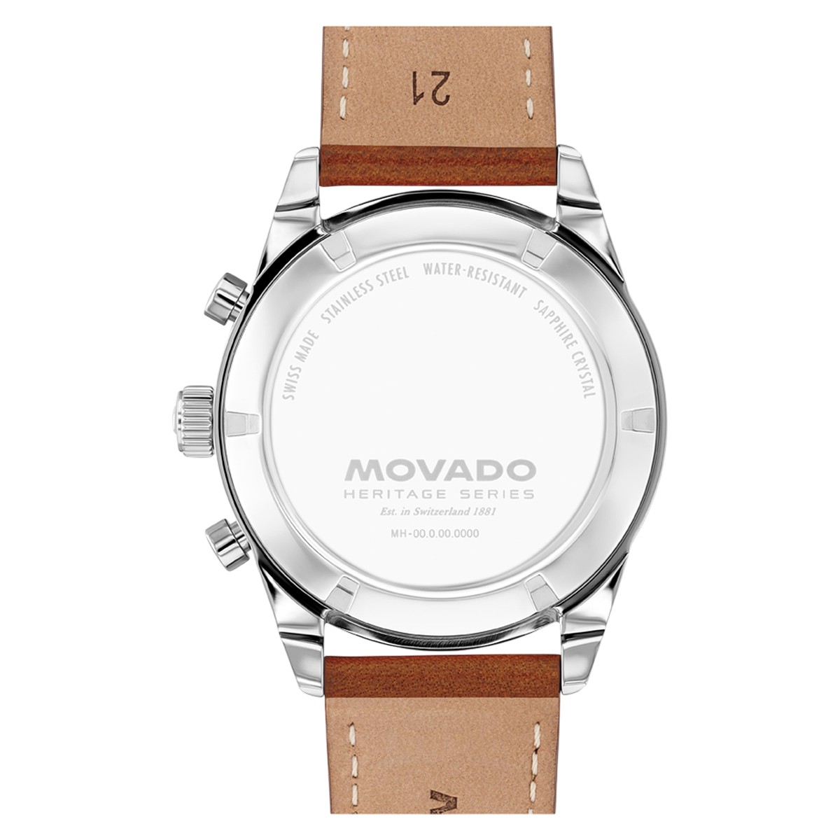 Movado Heritage Calendoplan S Chronograph 42mm Men's Watch, Black and White Dial