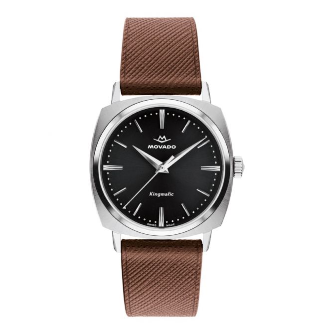 Movado Heritage Kingmatic 35mm Men's Watch, Black Dial