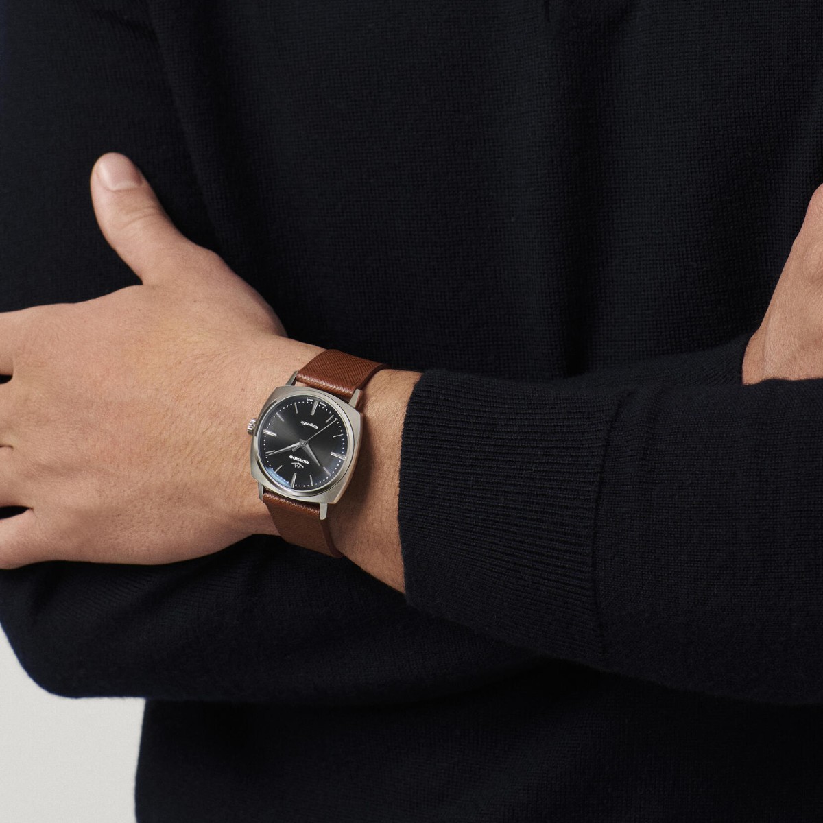 Movado Heritage Kingmatic 35mm Men's Watch, Black Dial