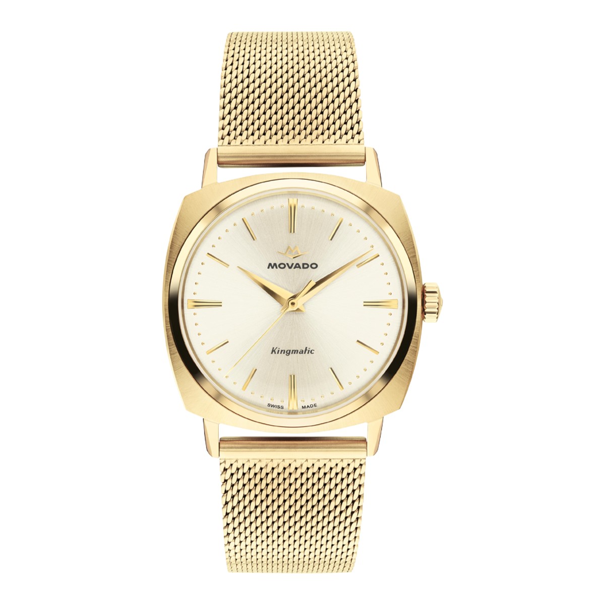 Movado Heritage Kingmatic 35mm Men's Watch, Gold Dial