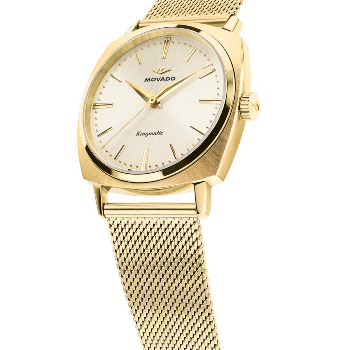 Movado Heritage Kingmatic 35mm Men's Watch, Gold Dial