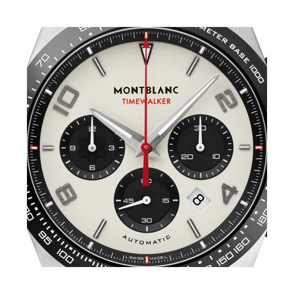 Montblanc TimeWalker Chronograph 43mm Watch, Black and White Dial
