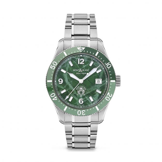 Montblanc 1858 Iced Sea Automatic Date 41mm Watch, Green Glacier Pattern Dial