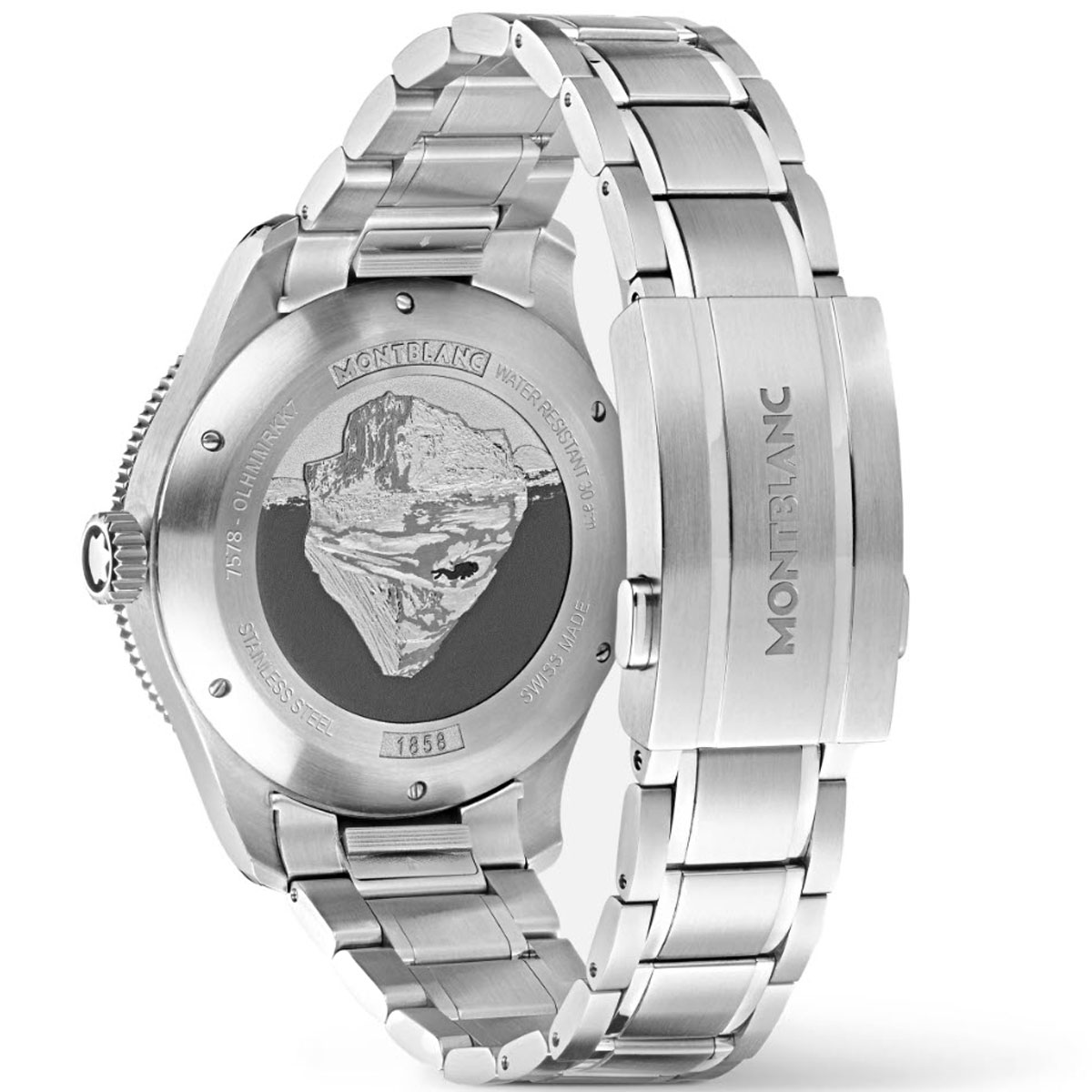 Montblanc 1858 Iced Sea Automatic Date 41mm Watch, Blue Glacier Pattern Dial