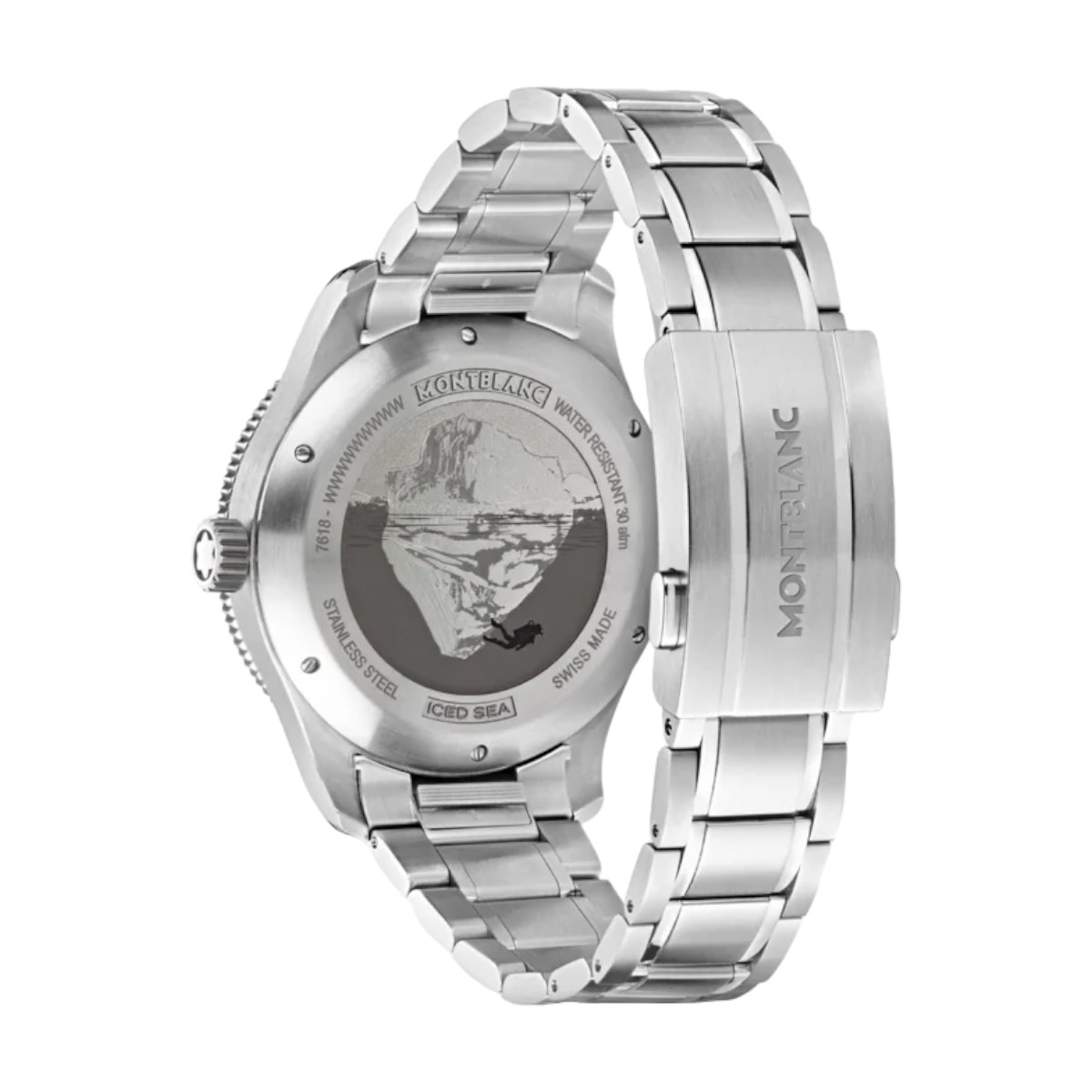 Montblanc Iced Sea Automatic Date Men's Watch, Burgundy Glacier Pattern Dial