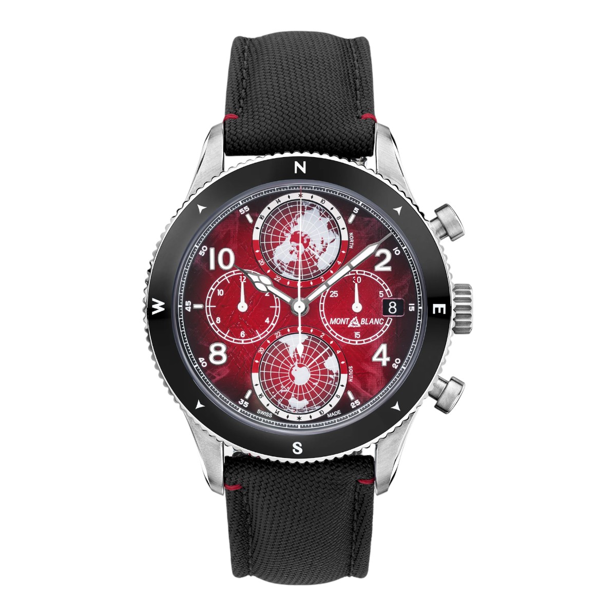Montblanc 1858 Geosphere Chronograph 0 Oxygen Limited Edition 44mm Men's Watch, Red Dial