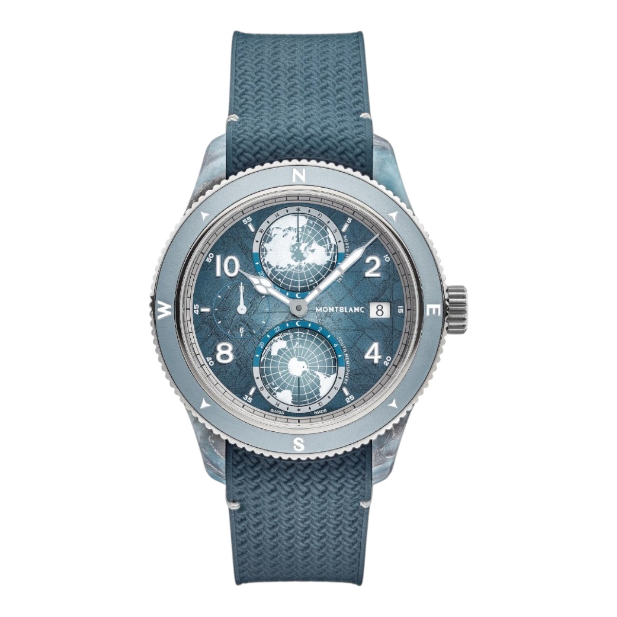 Montblanc 1858 Geosphere 0 Oxygen Mount Vinson Limited Edition 43.5mm Men's Watch, Blue Dial