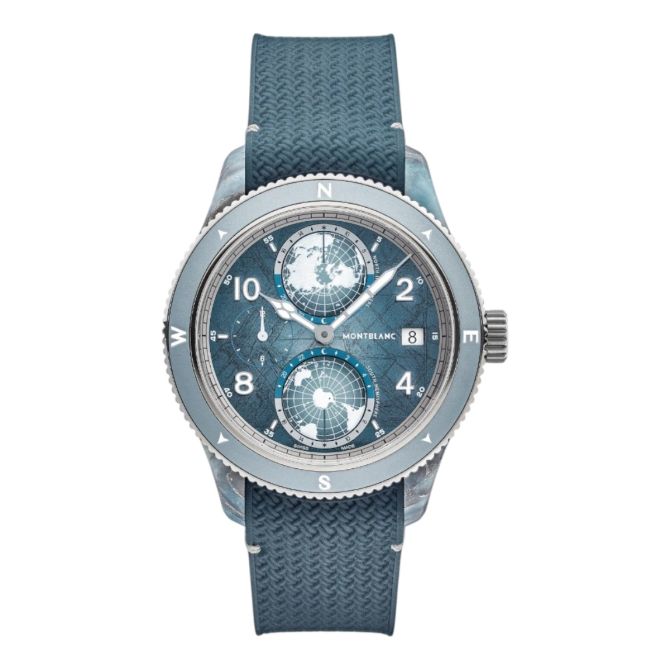 Montblanc 1858 Geosphere 0 Oxygen Mount Vinson Limited Edition 43.5mm Men's Watch, Blue Dial