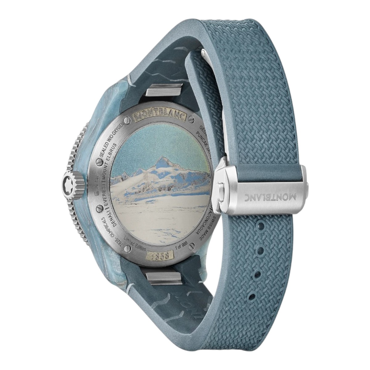 Montblanc 1858 Geosphere 0 Oxygen Mount Vinson Limited Edition 43.5mm Men's Watch, Blue Dial