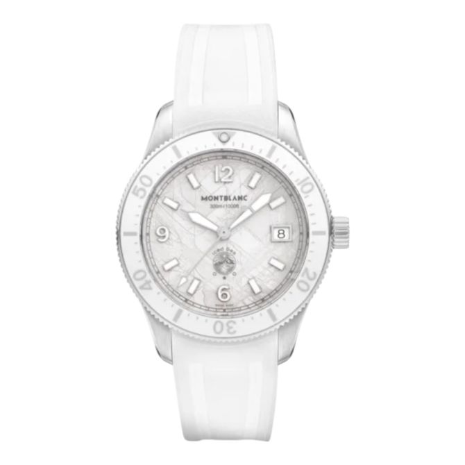Montblanc Iced Sea Automatic Date 0 Oxygen 38mm Men's Watch, White Dial