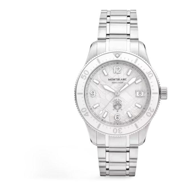 Montblanc Iced Sea Automatic Date 0 Oxygen 38mm Watch, White Dial