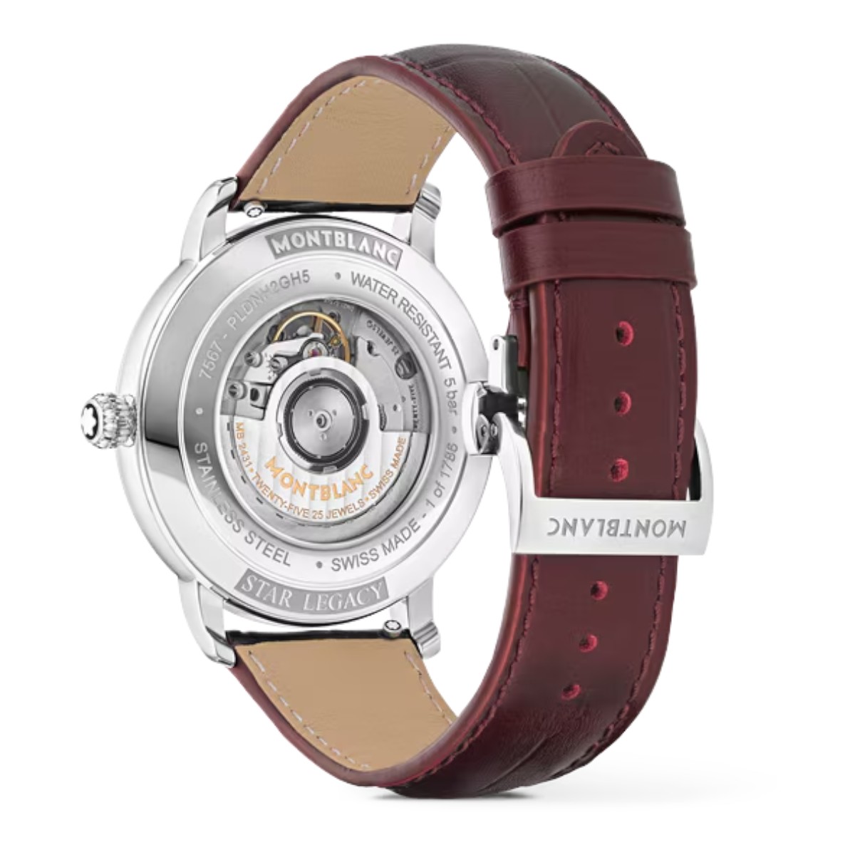Montblanc Star Legacy Moonphase Limited Edition 42mm Watch, Burgundy Dial