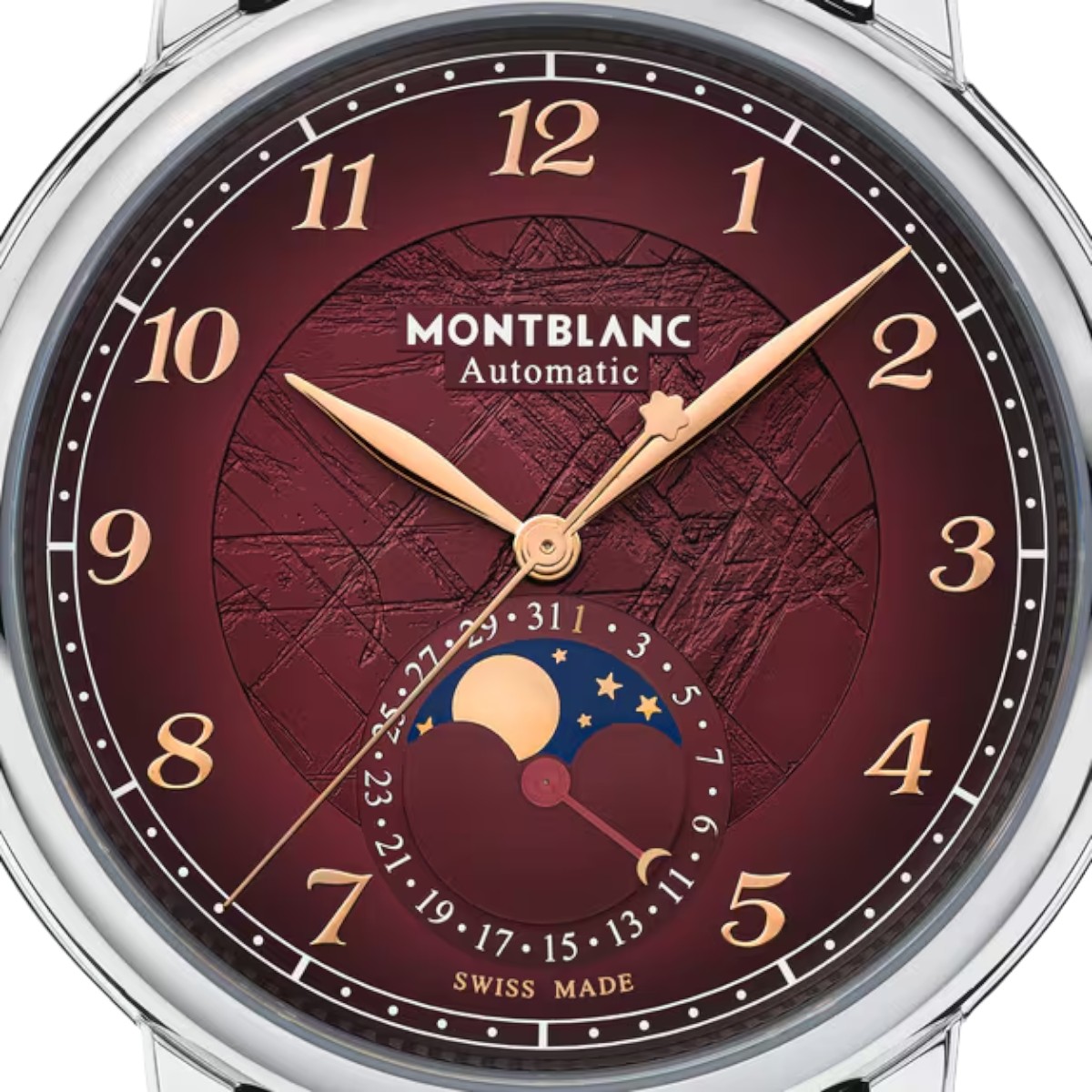 Montblanc Star Legacy Moonphase Limited Edition 42mm Watch, Burgundy Dial