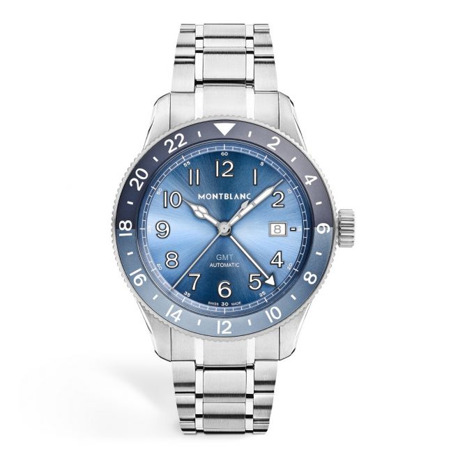 Montblanc 1858 GMT 0 Oxygen 42mm Men's Watch, Blue Dial