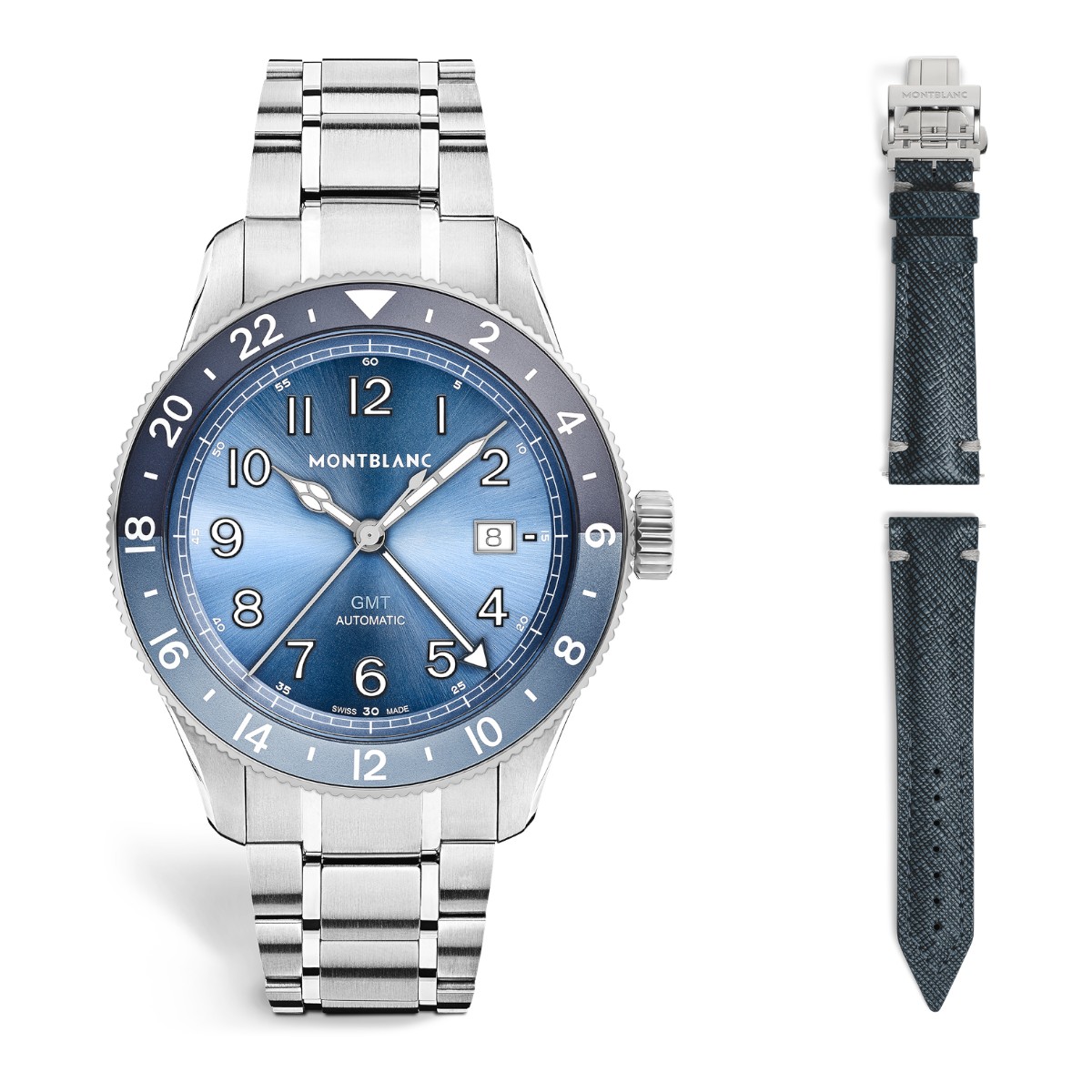 Montblanc 1858 GMT 0 Oxygen 42mm Men's Watch, Blue Dial