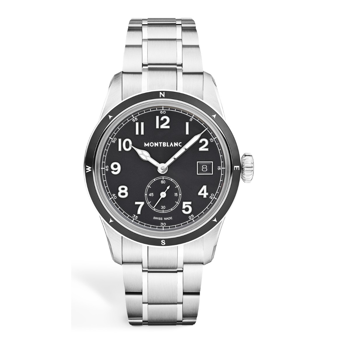 Montblanc 1858 Small Second 0 Oxygen 38mm Watch, Black Dial