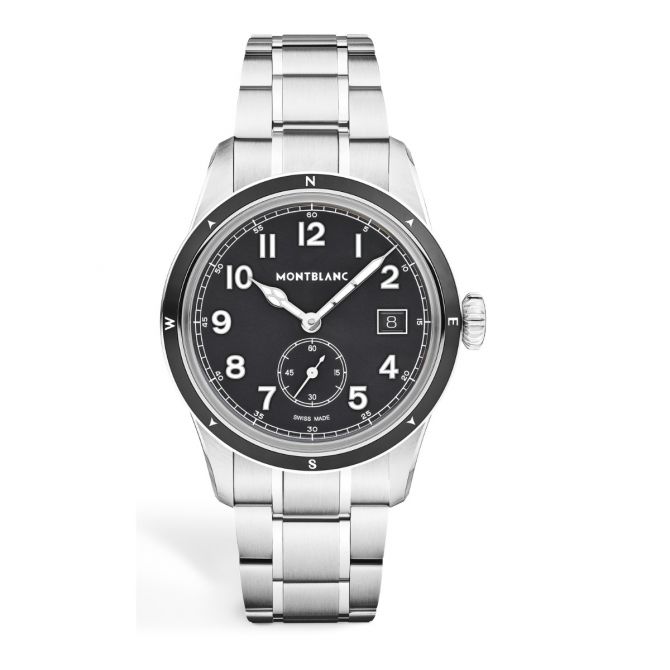 Montblanc 1858 Small Second 0 Oxygen 38mm Watch, Black Dial