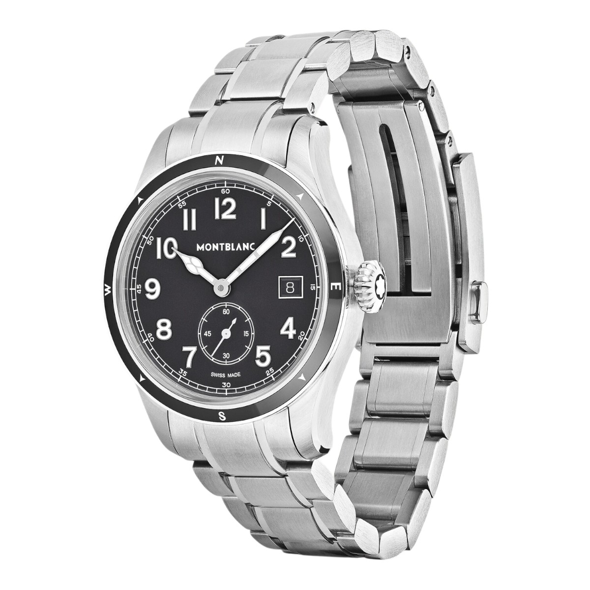 Montblanc 1858 Small Second 0 Oxygen 38mm Watch, Black Dial