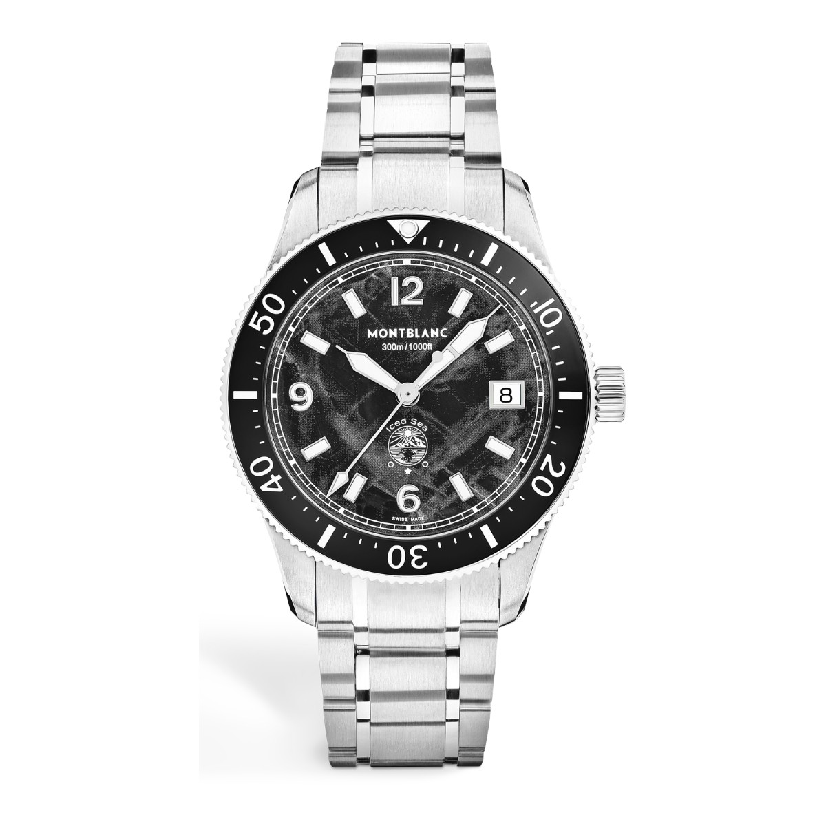 Montblanc Iced Sea Automatic Date 0 Oxygen 38mm Watch, Black Glacier Dial