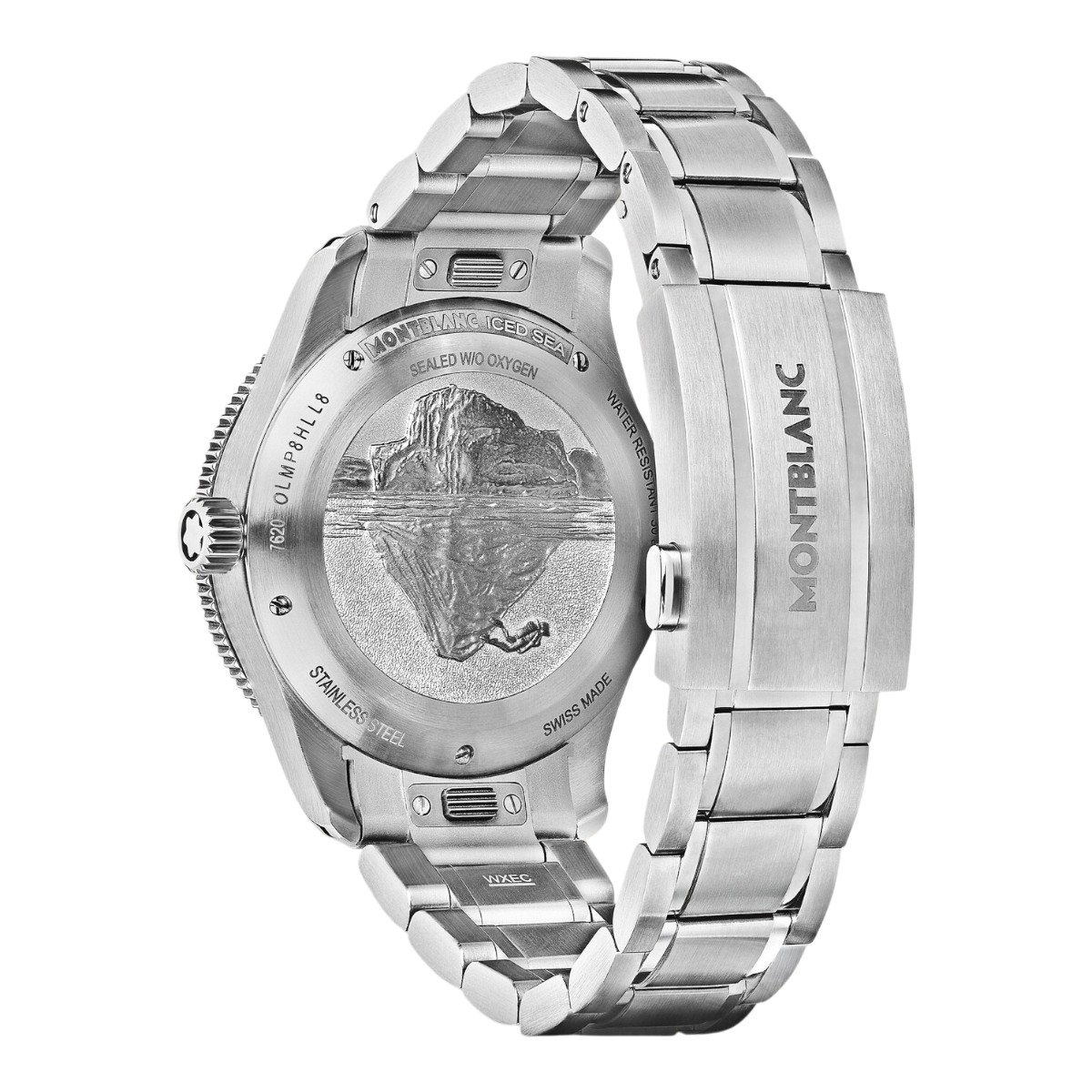 Montblanc Iced Sea Automatic Date 0 Oxygen 38mm Watch, Black Glacier Dial