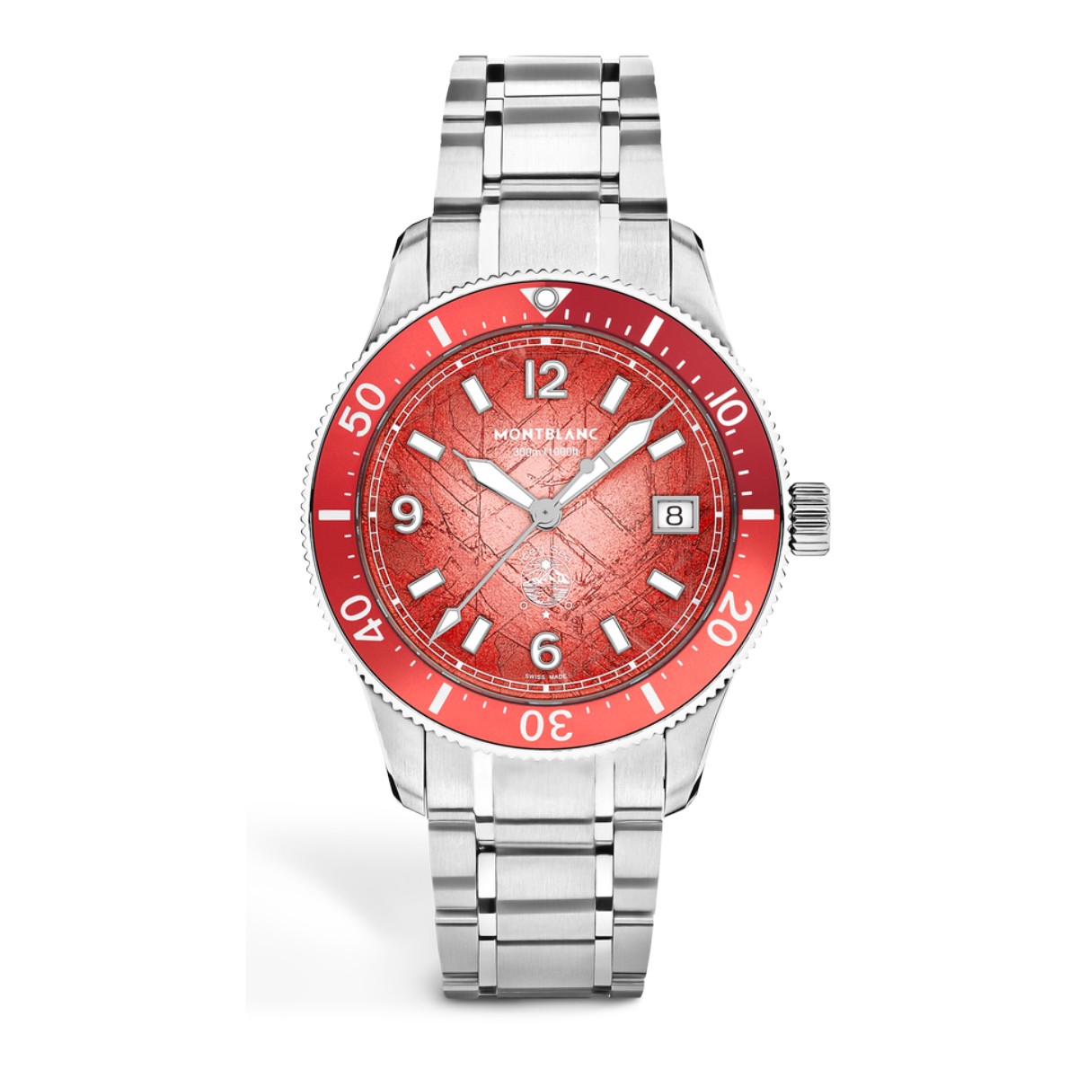Montblanc Iced Sea Automatic Date 0 Oxygen Limited Edition 38mm Men's Watch, Coral Red Dial