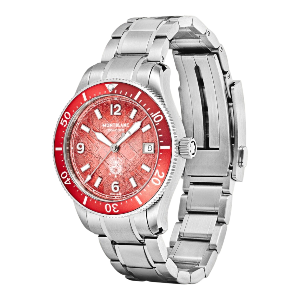 Montblanc Iced Sea Automatic Date 0 Oxygen Limited Edition 38mm Men's Watch, Coral Red Dial