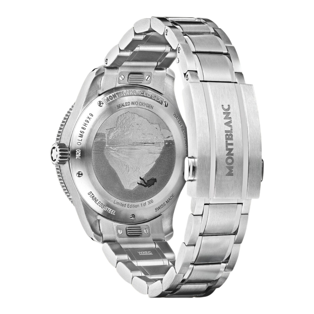 Montblanc Iced Sea Automatic Date 0 Oxygen Limited Edition 38mm Men's Watch, Coral Red Dial
