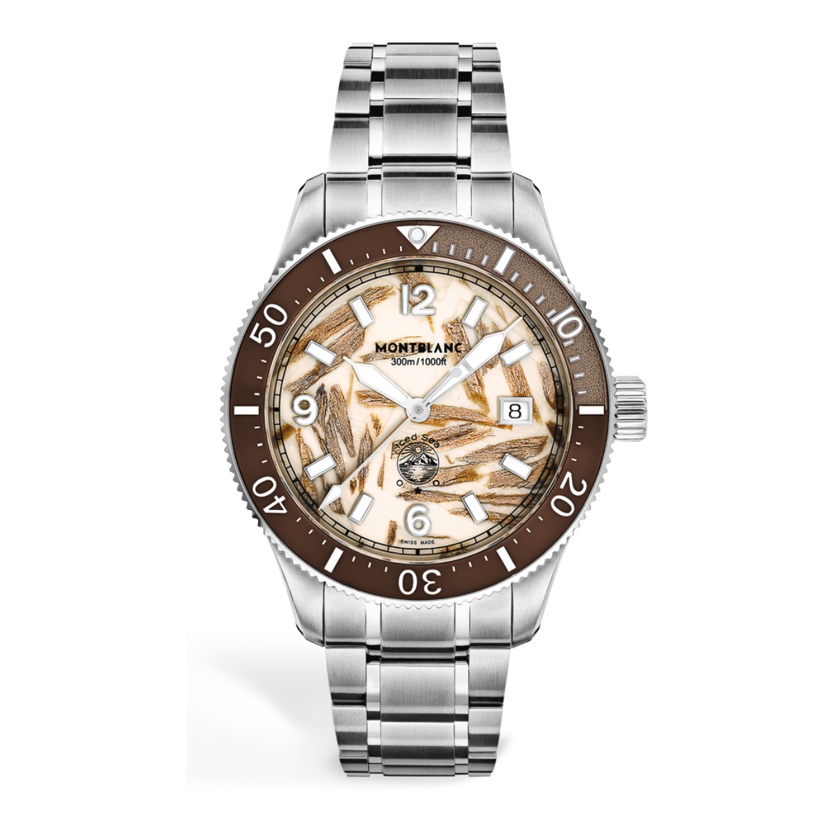 Montblanc Iced Sea Automatic Date 0 Oxygen Limited Edition 41mm Men's Watch, Brown Dial