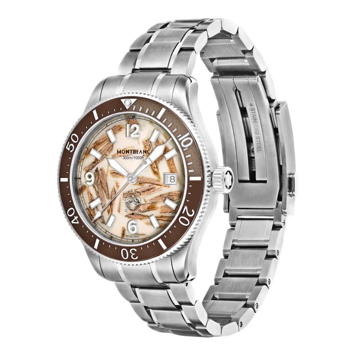 Montblanc Iced Sea Automatic Date 0 Oxygen Limited Edition 41mm Men's Watch, Brown Dial