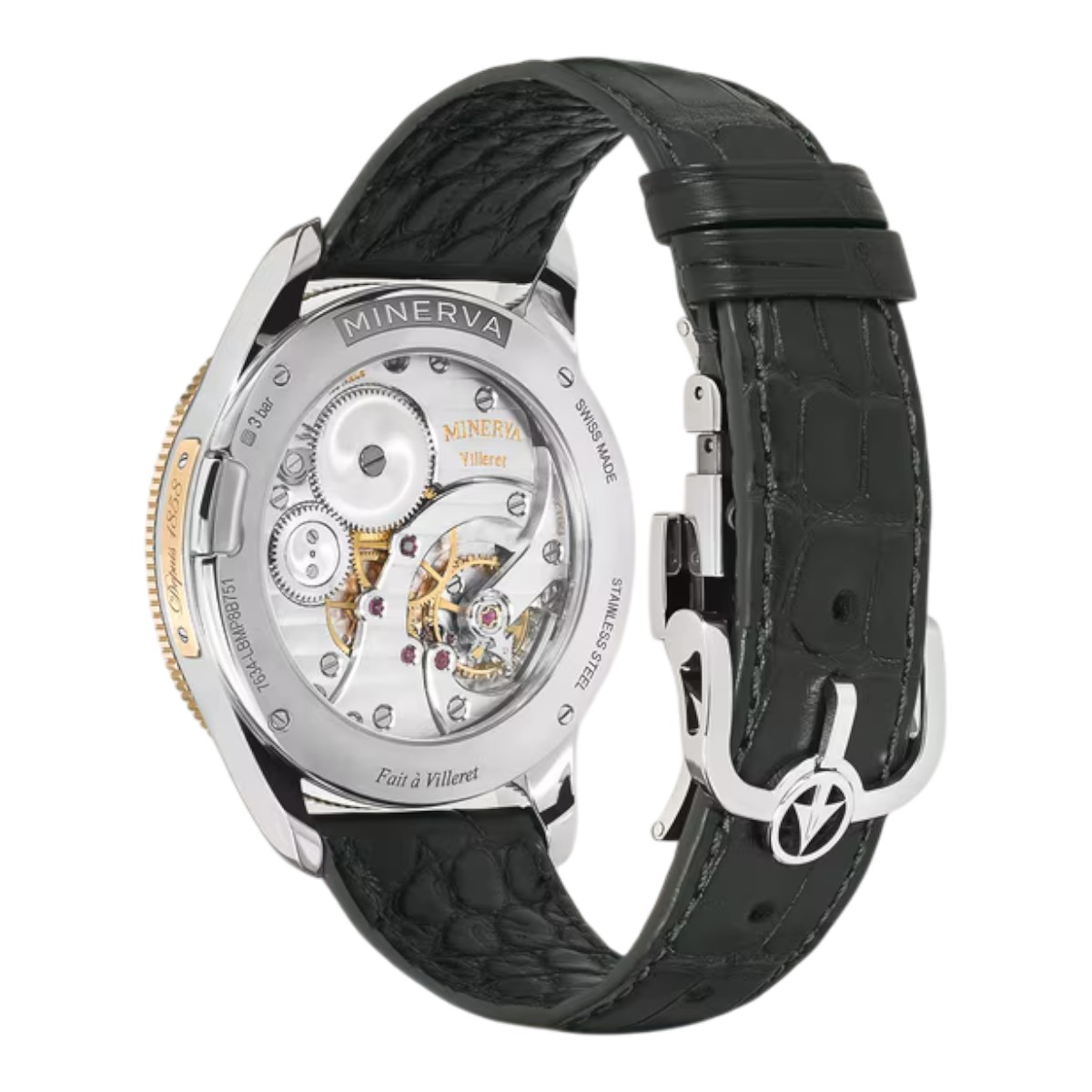 Montblanc Minerva The Unveilied Crownless 41.5mm Men's Watch, Gold Colored Dial